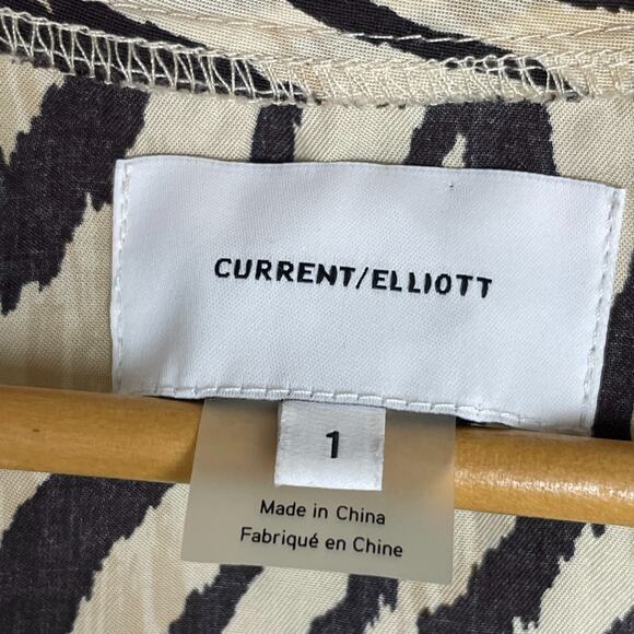 Current/Elliott Zebra Print Longline Tank Top Small Beige Brown Lyocell Festival - Picture 5 of 5